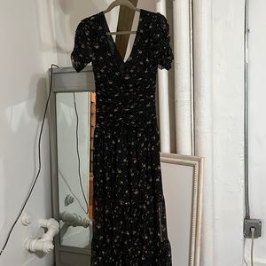 Mesh Misa dress. size XS. Black with flowers.